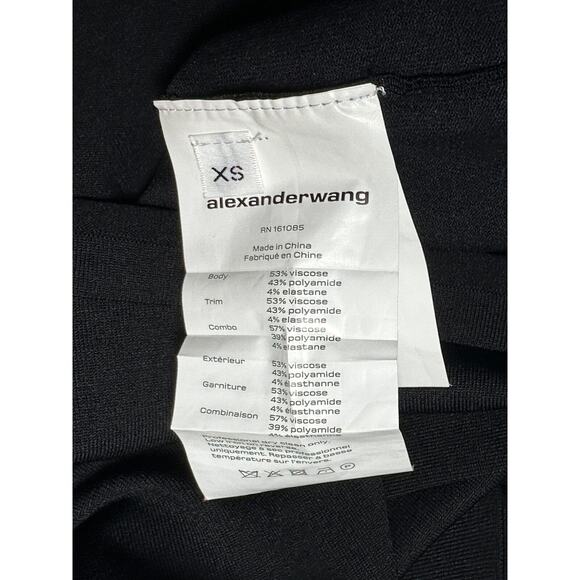 Alexander Wang Black Cutout Criss Cross Logo Band Halter Mini Dress XS - Picture 5 of 5